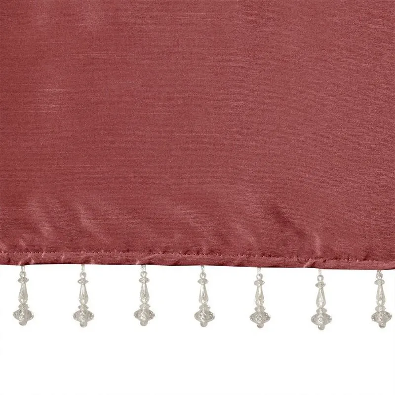 100% Polyester Twisted Tab Valance With Beads -50X26" MP41-4451 By Olliix