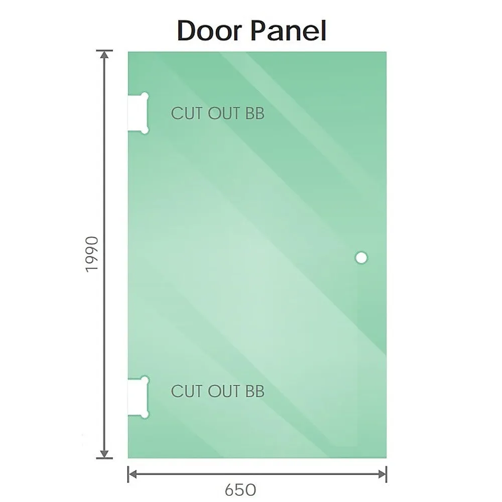 100x100cm Double Door Corner Shower Screen with Black Brackets and SS Hinges, Round Knob Handle