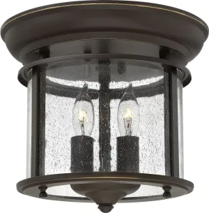 10"W Gentry 2-Light Flush-Mount Foyer Light Olde Bronze