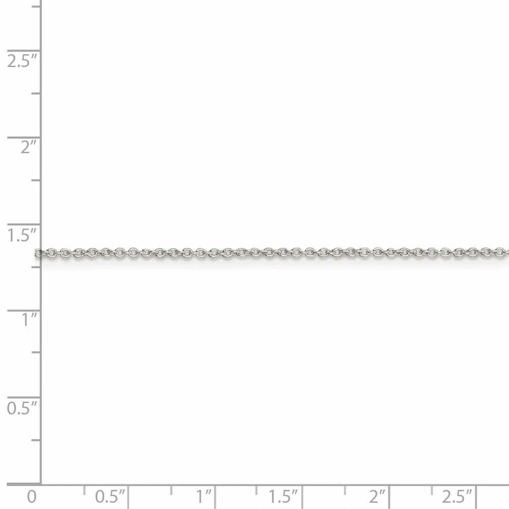 1.25mm, Sterling Silver Classic Solid Cable Chain Necklace