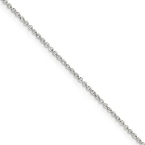 1.25mm, Sterling Silver Classic Solid Cable Chain Necklace