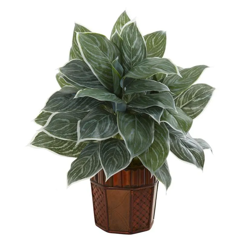 25' Aglonema Artificial Plant in Decorative Planter (Real Touch)