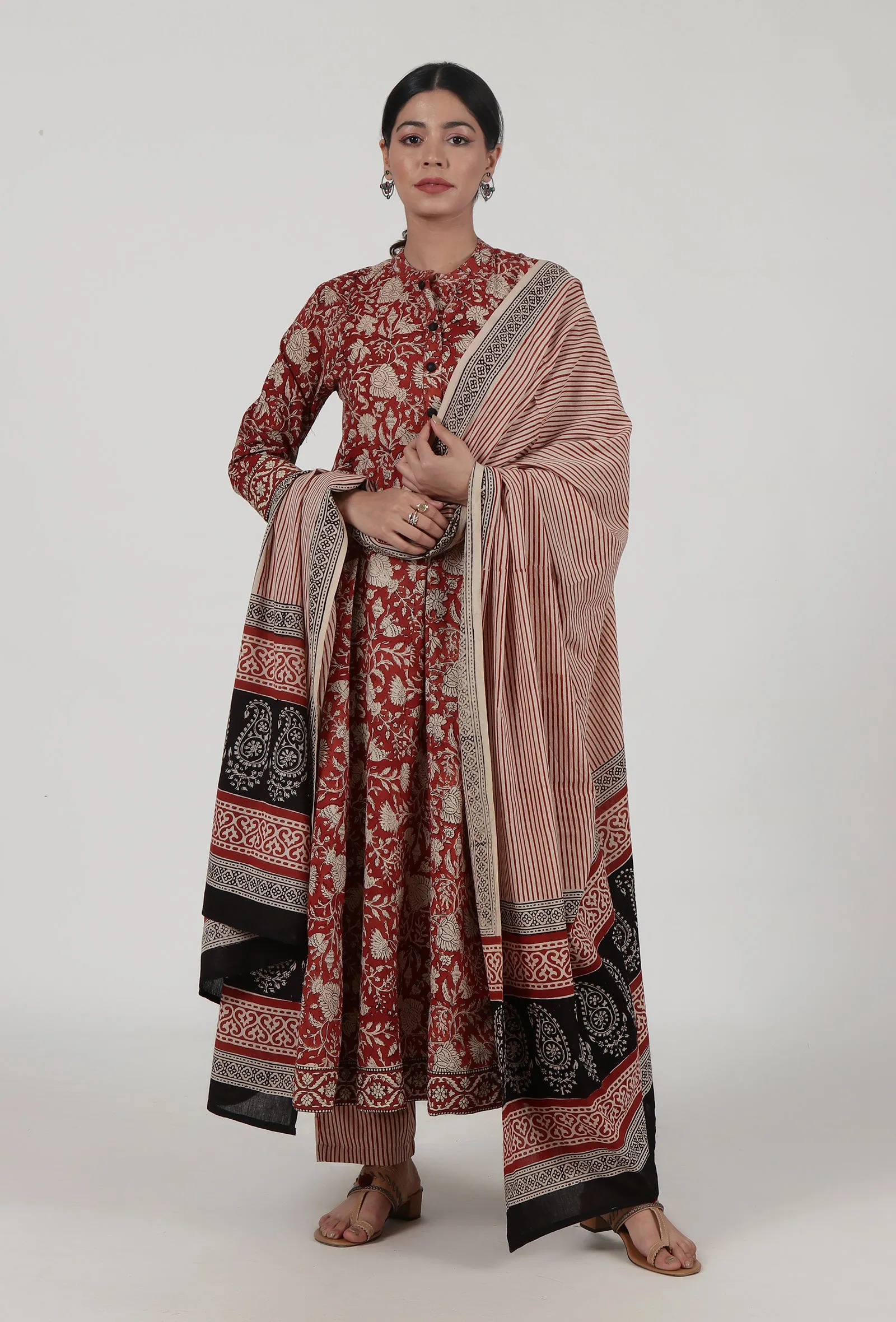 Ajrakh Printed Cotton Dupatta