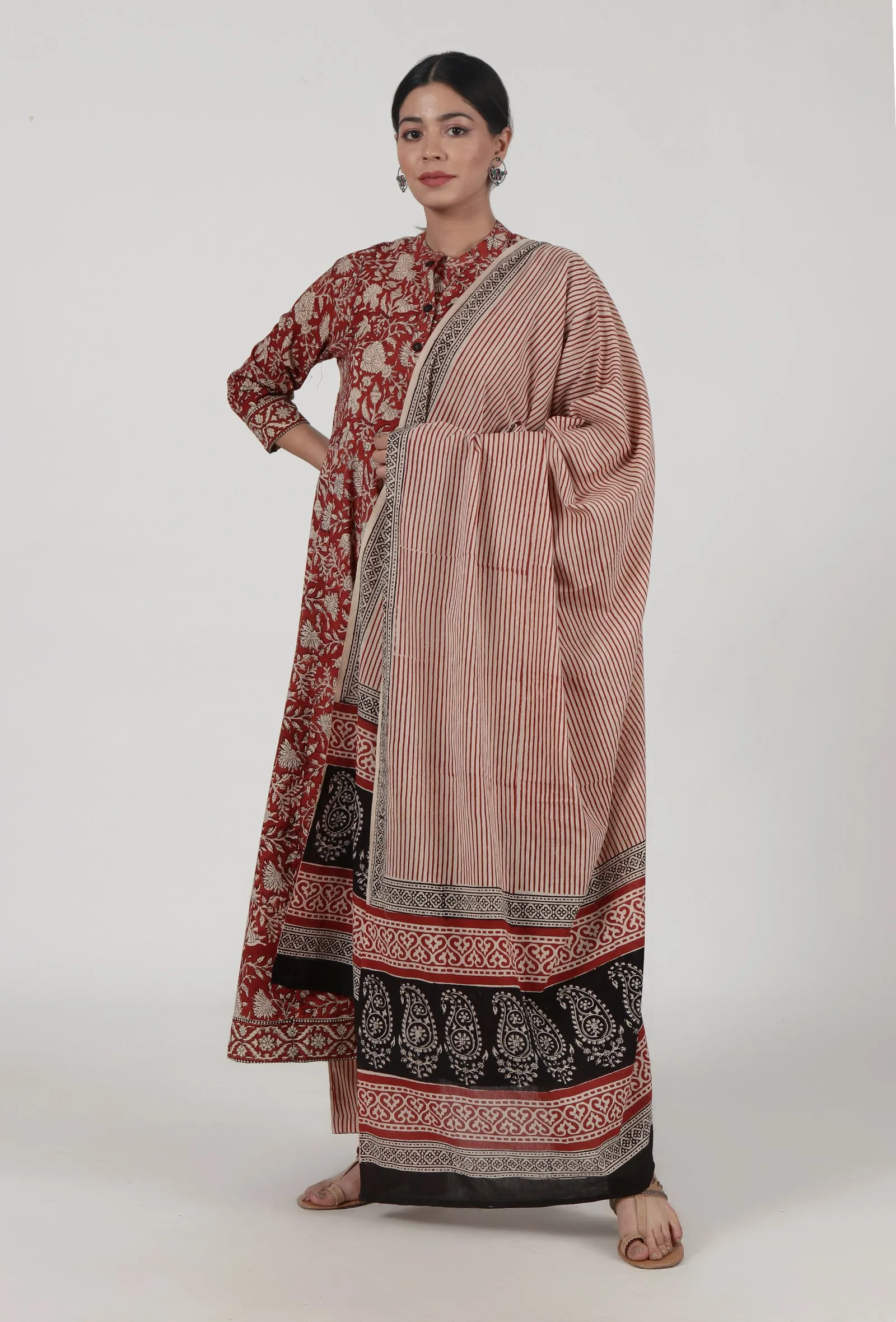 Ajrakh Printed Cotton Dupatta