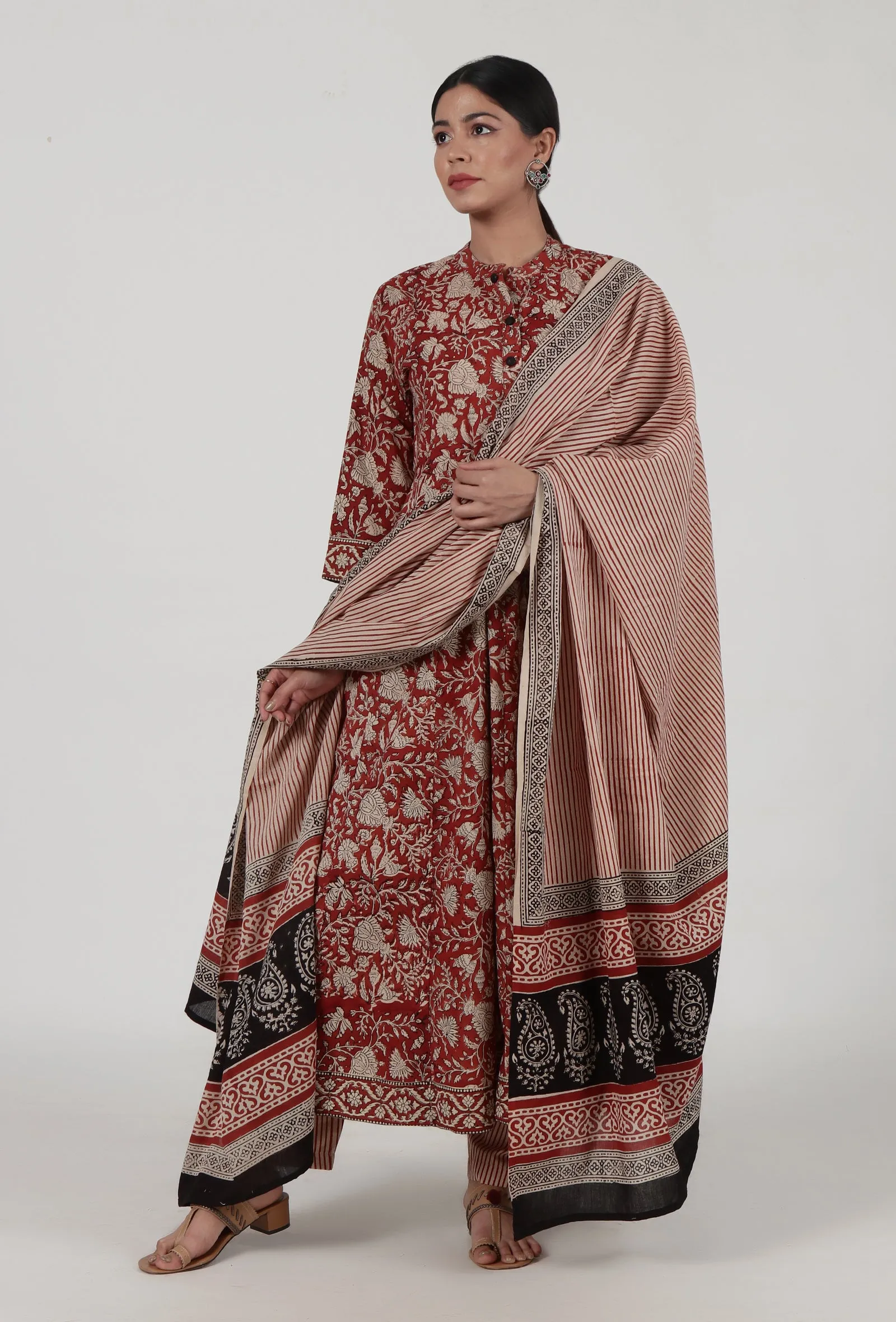 Ajrakh Printed Cotton Dupatta