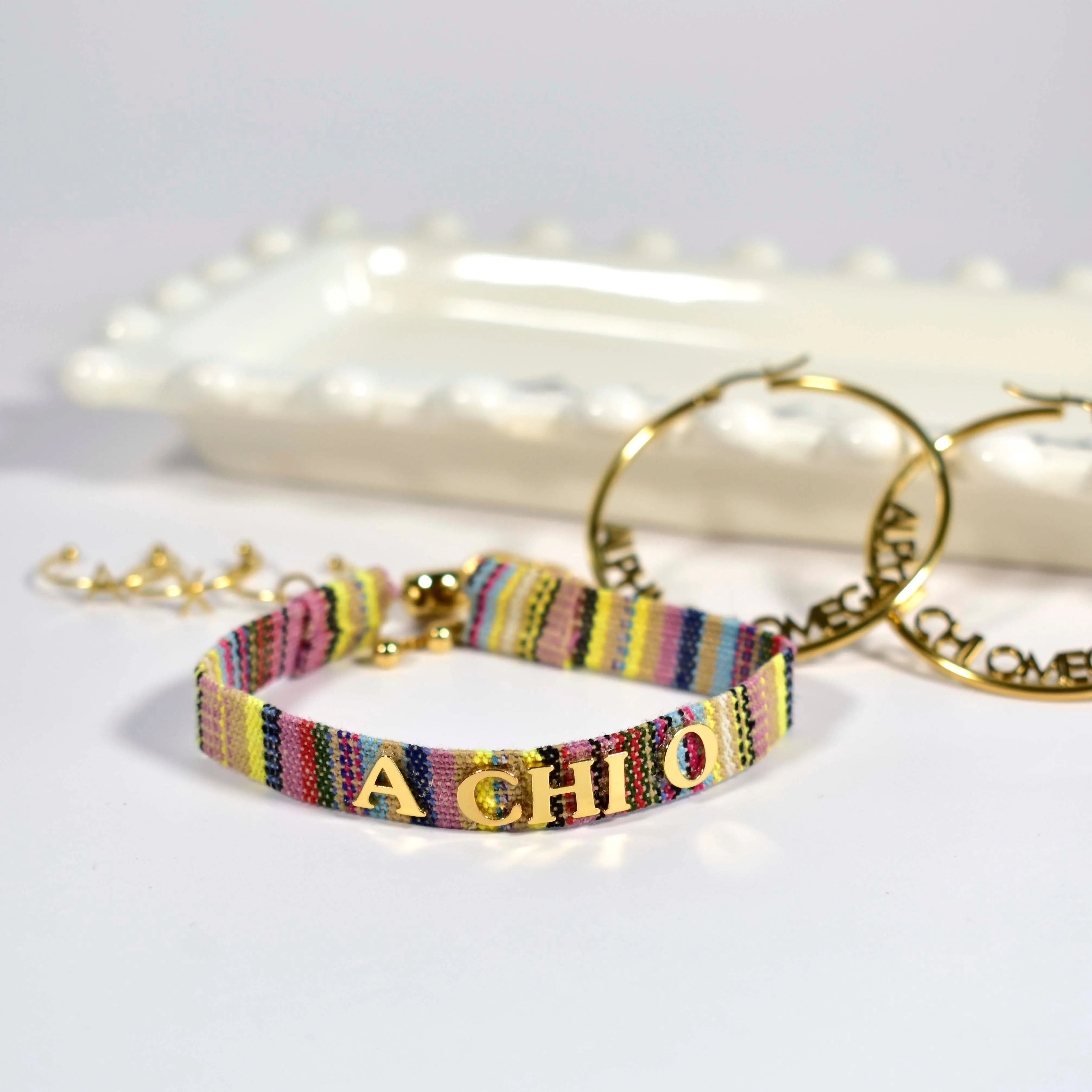 Alpha Epsilon Phi Woven Bracelet, Multi-Color Design