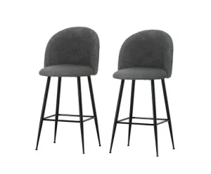 Artiss Bar Stools Kitchen Counter Barstools Sherpa Metal Chairs x2