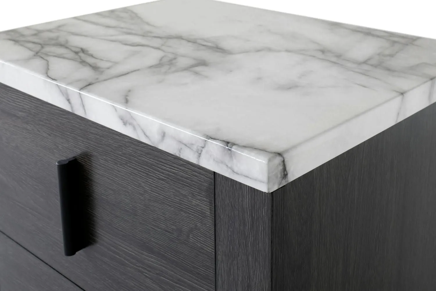 Aspen Bedside Locker | Marble Effect Top | 2 Drawer