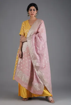 Baby Pink Jacquard Dupatta