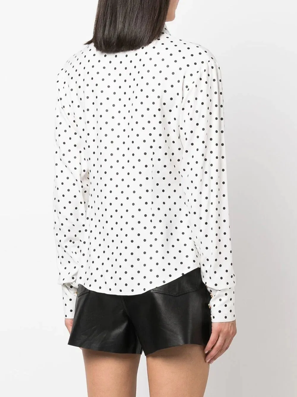 Balmain Polka Dot Twill Shirt - White/ Black