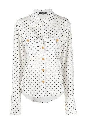 Balmain Polka Dot Twill Shirt - White/ Black