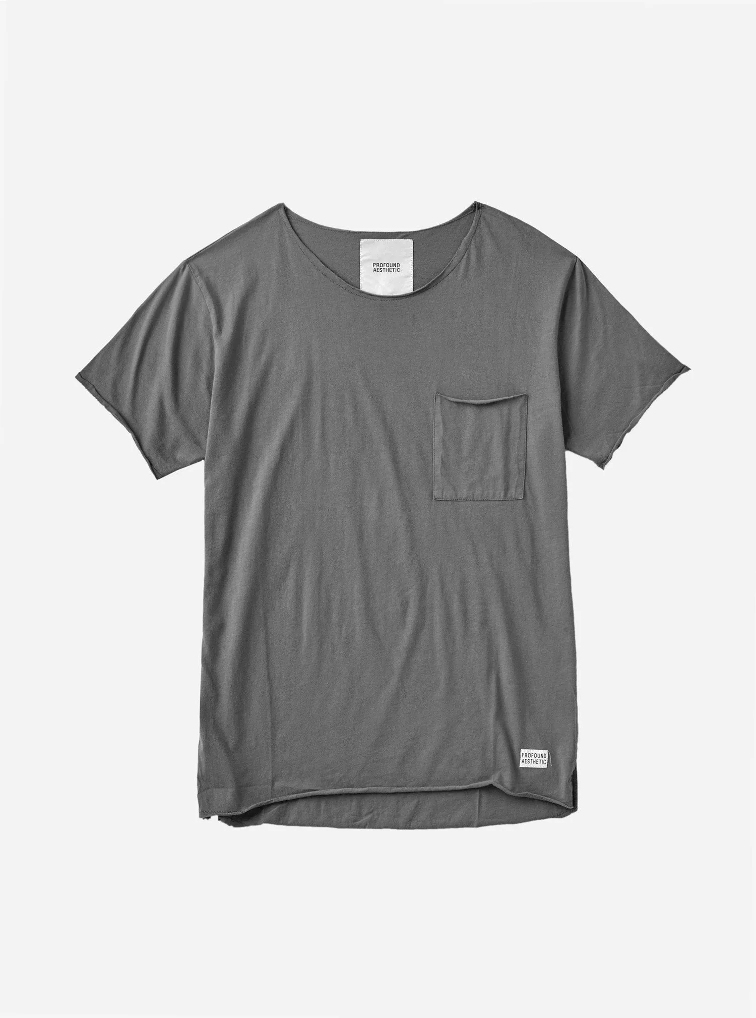 Basic Raw-Cut Short Sleeve Tee in Gunmetal Gray