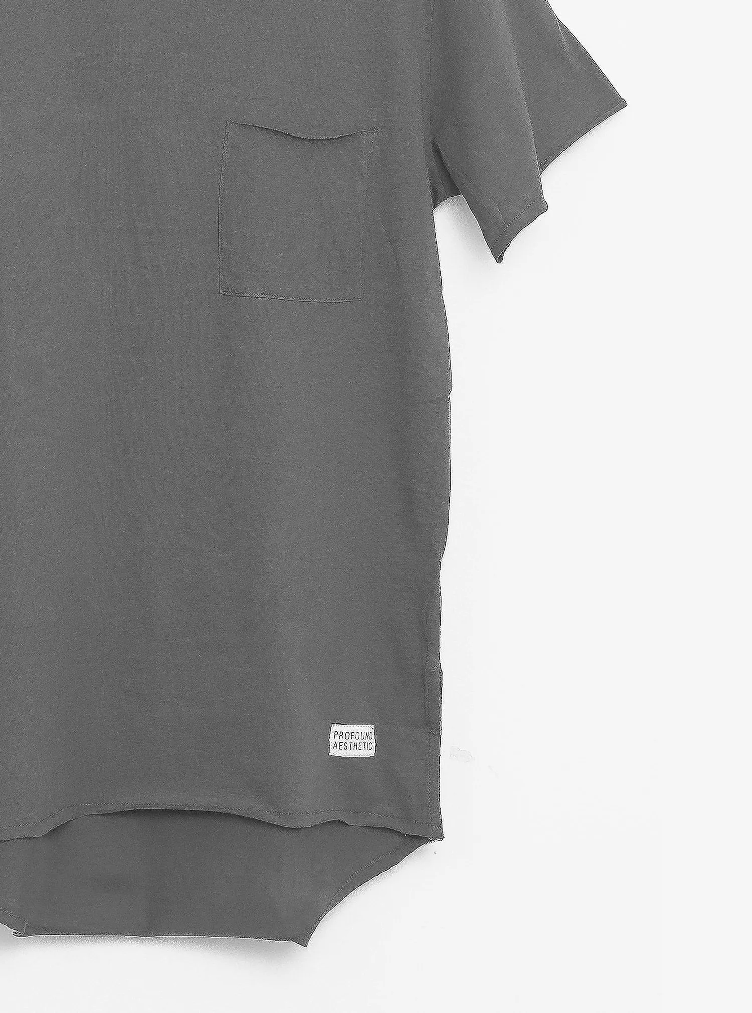 Basic Raw-Cut Short Sleeve Tee in Gunmetal Gray