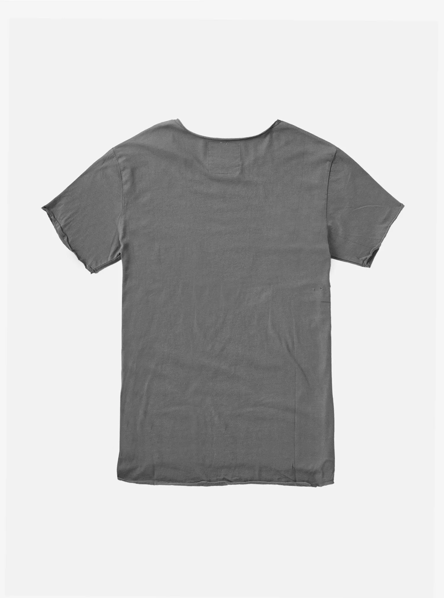 Basic Raw-Cut Short Sleeve Tee in Gunmetal Gray