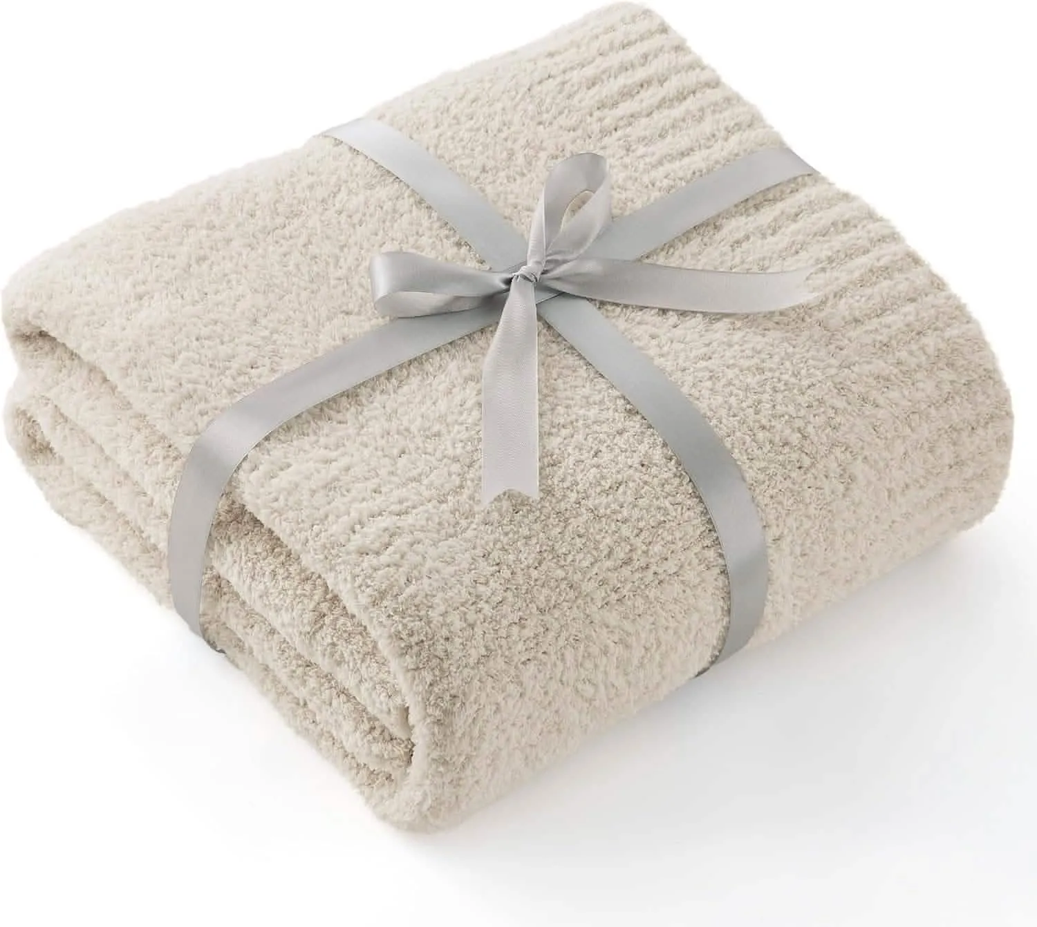 Bedsure Fluffy Fuzzy Plush Knit Throw Blanket