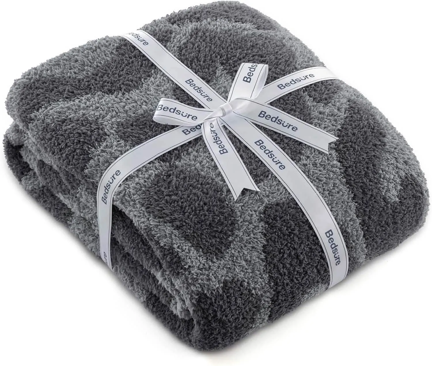 Bedsure Fluffy Fuzzy Plush Knit Throw Blanket