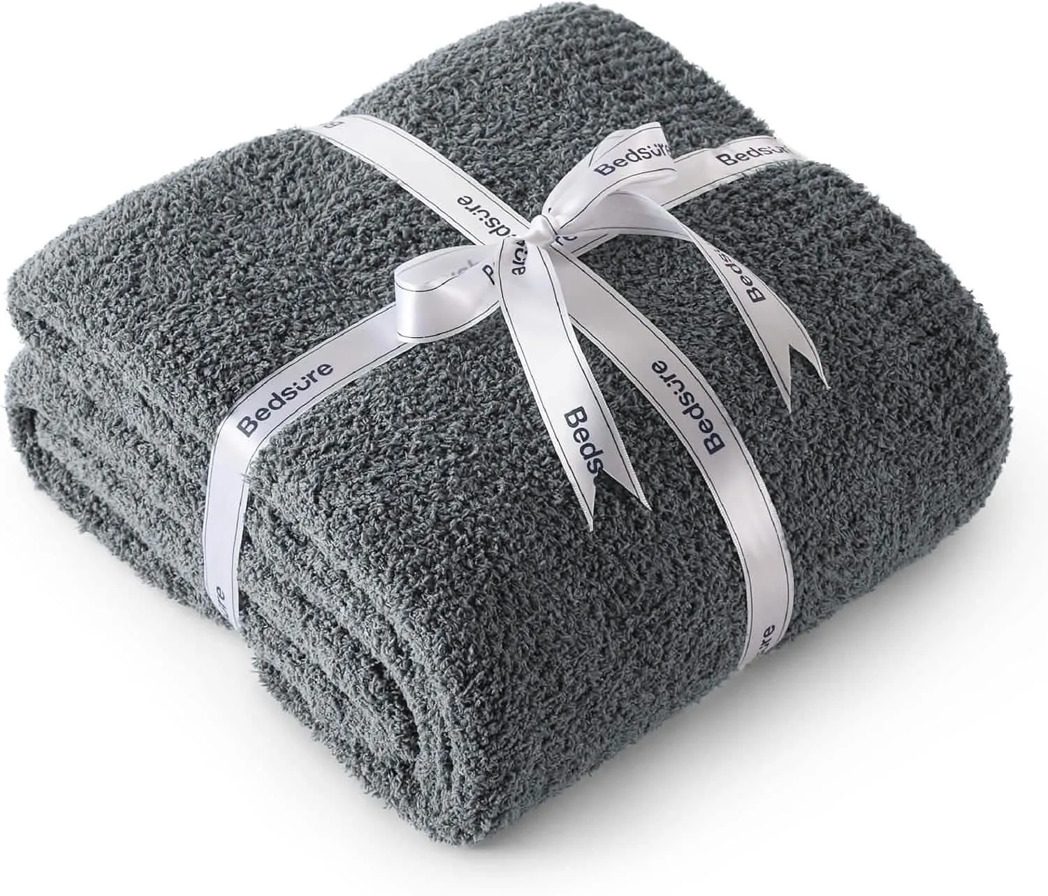 Bedsure Fluffy Fuzzy Plush Knit Throw Blanket