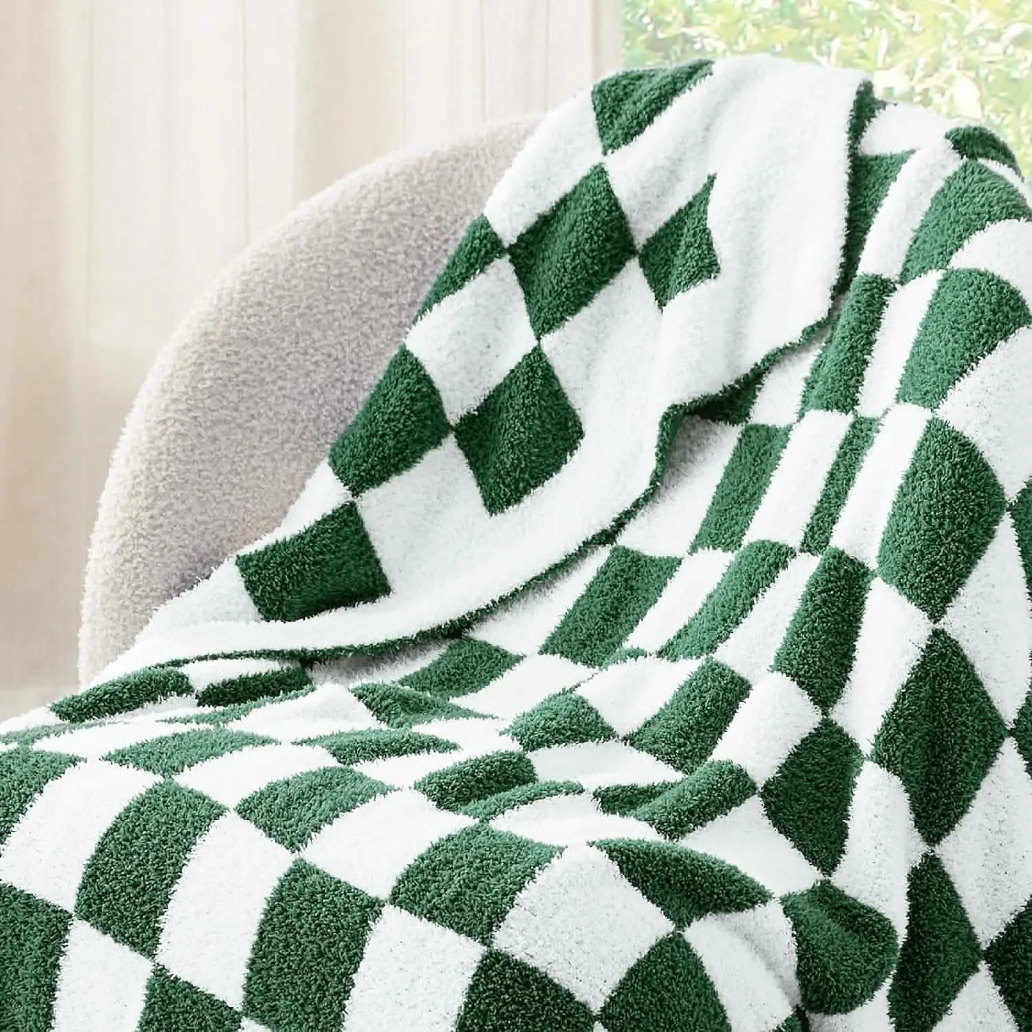 Bedsure Fluffy Fuzzy Plush Knit Throw Blanket