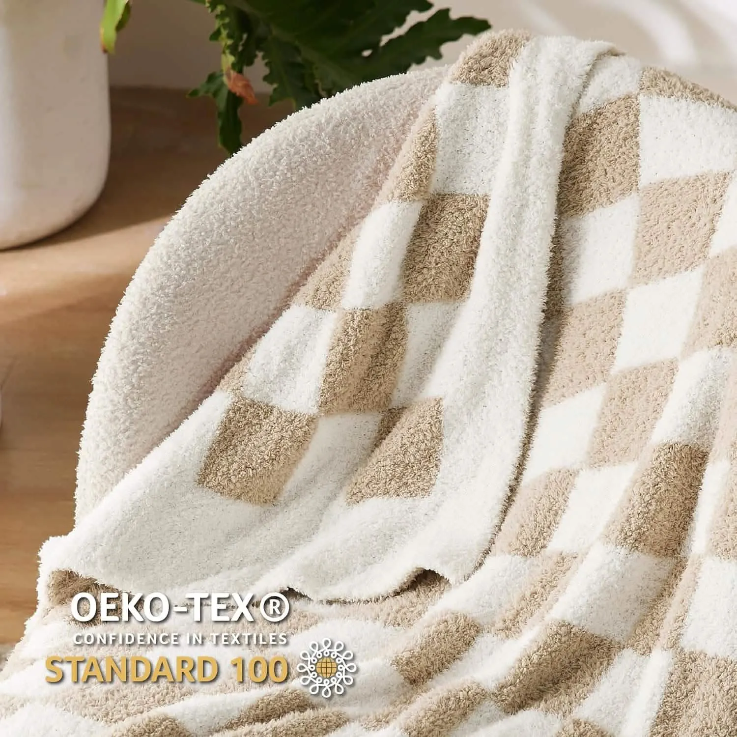 Bedsure Fluffy Fuzzy Plush Knit Throw Blanket