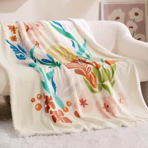 Bedsure Printed Throw Sherpa Blanket Print