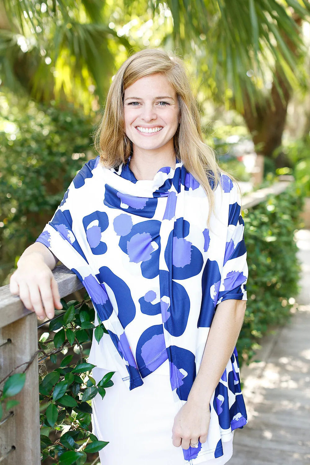 Blue Gameday Cheetah Shawl