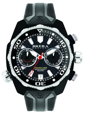 Brera Orologi PRODIVER Black IP 47mm Chronograph Mens Watch BRDV2C4706