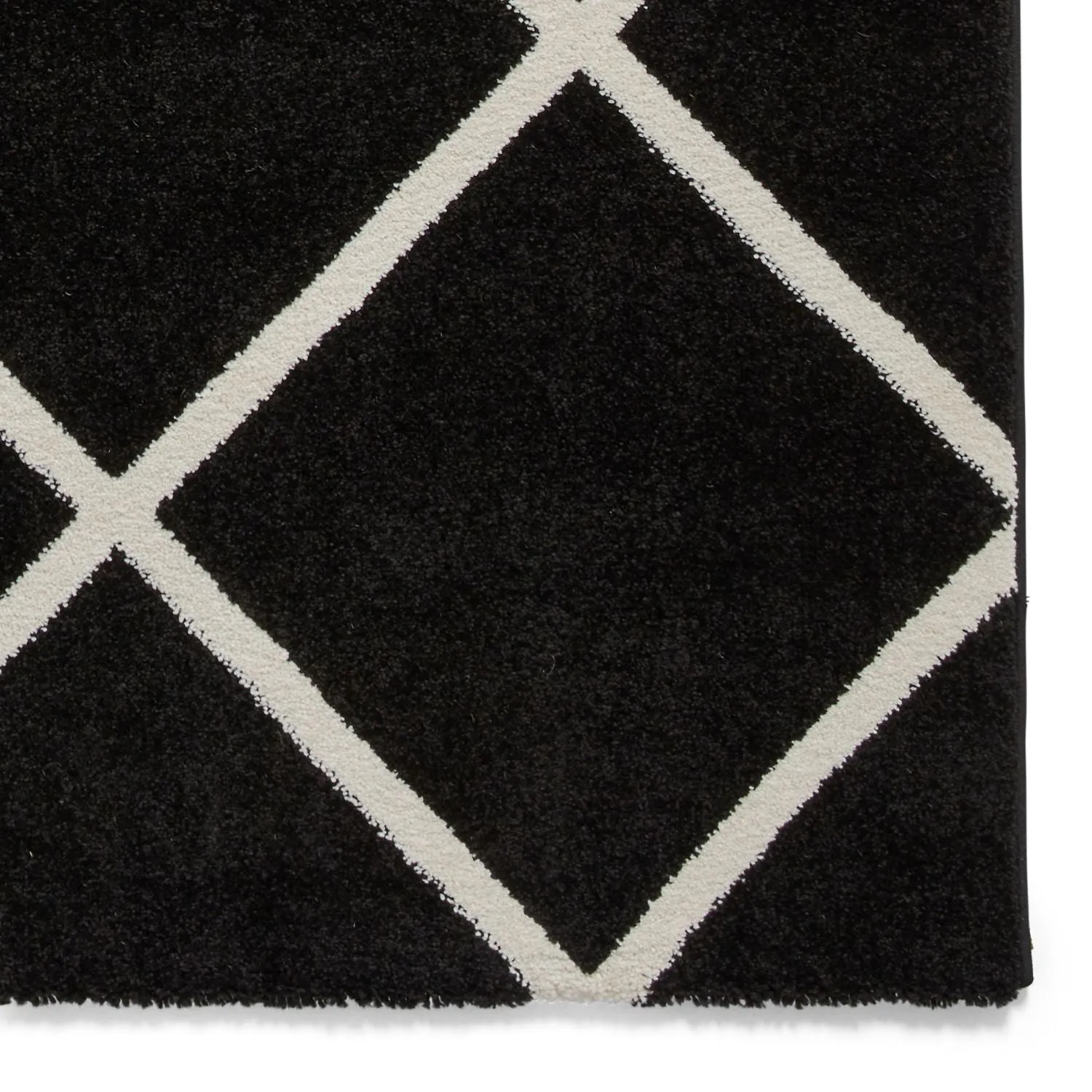 Brooklyn BRK35 Black and White Modern Diamond Rug