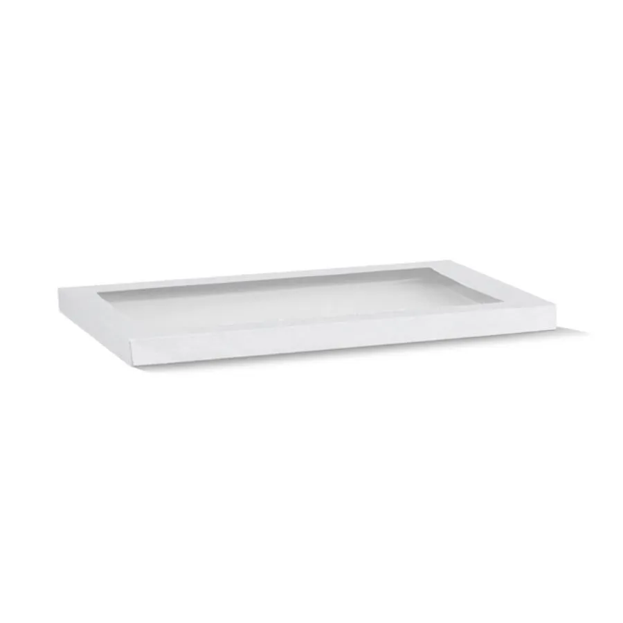 BULK 100pk Medium White Window Lid 382x275x30mm (LIDS ONLY)