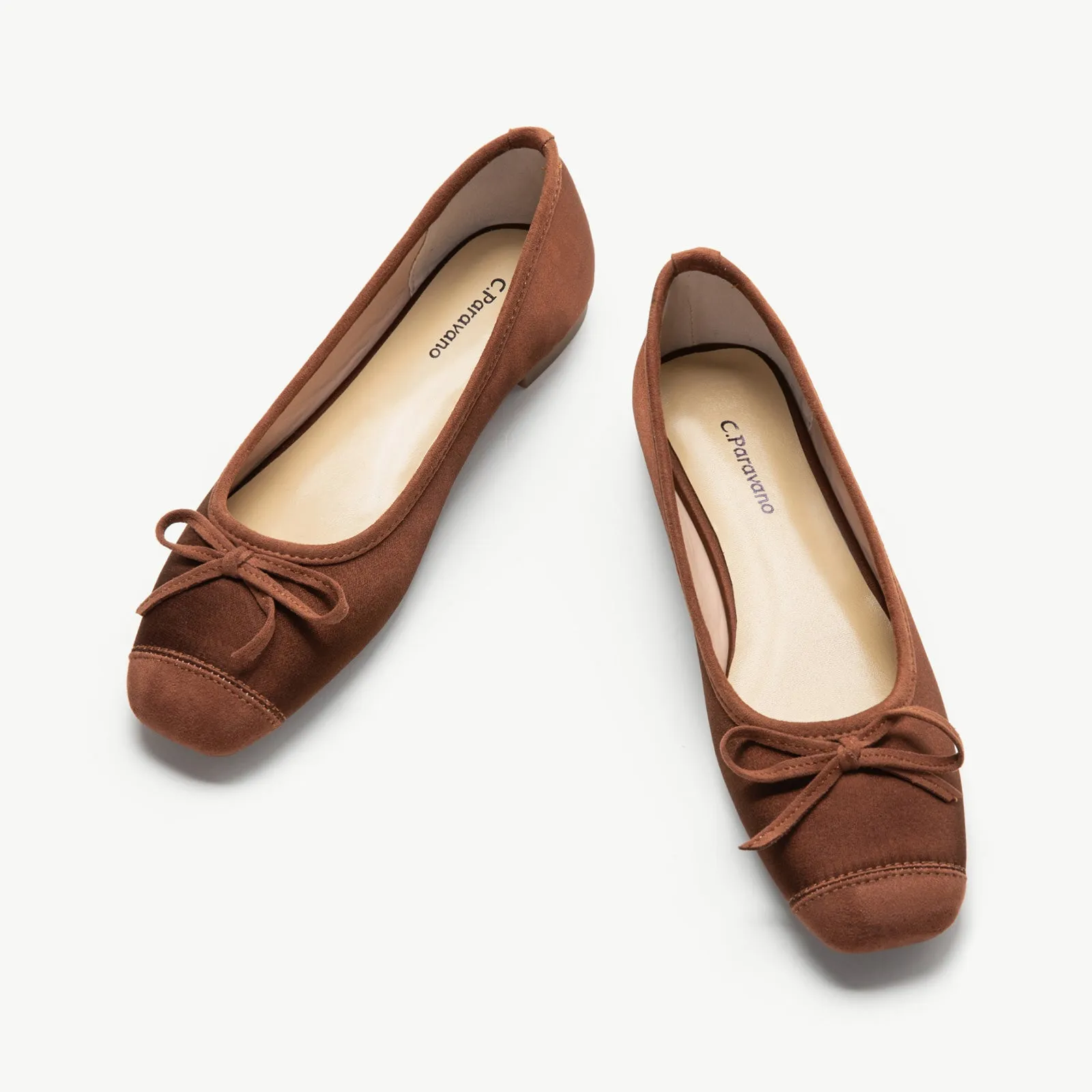 Cap-Toe Silk Ballet Flats (Elena)