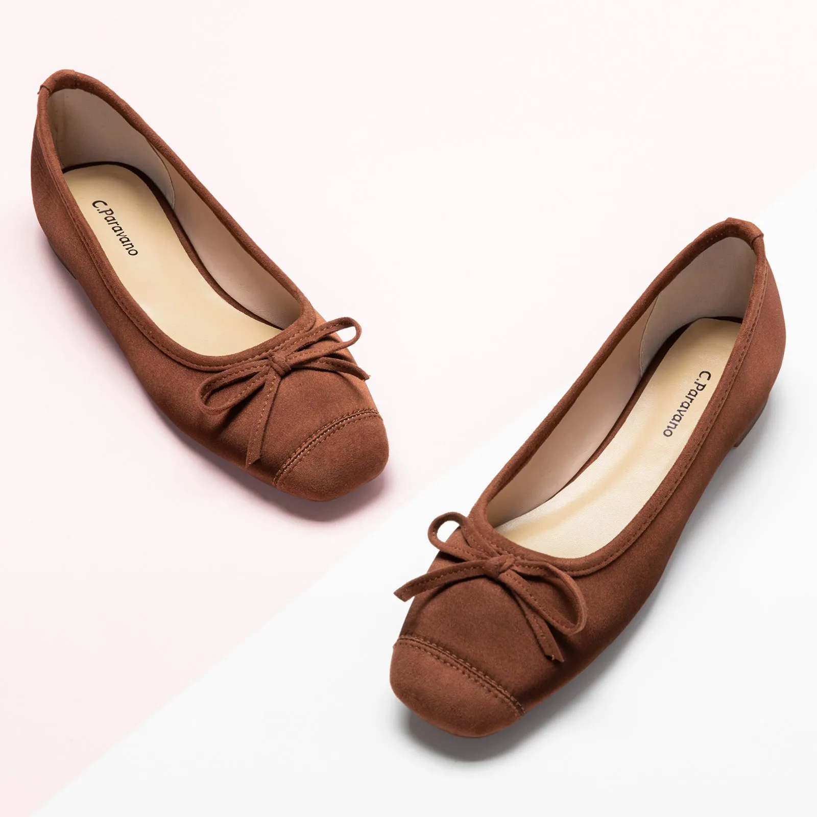 Cap-Toe Silk Ballet Flats (Elena)