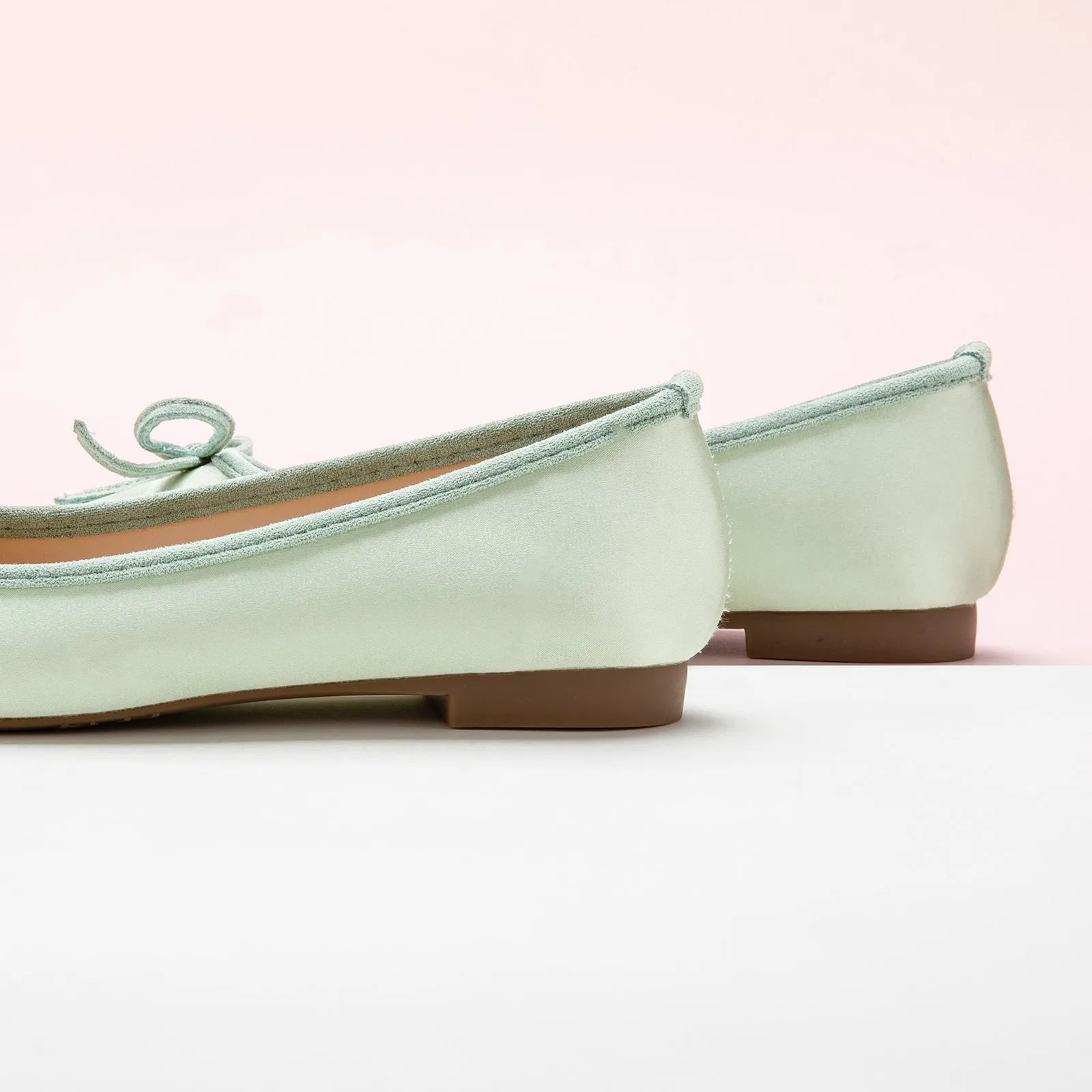 Cap-Toe Silk Ballet Flats (Elena)