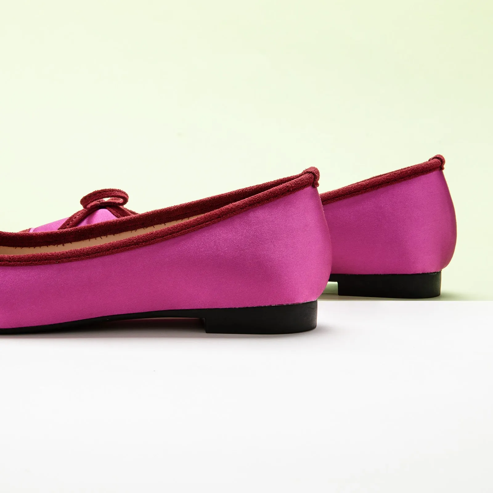 Cap-Toe Silk Ballet Flats (Elena)