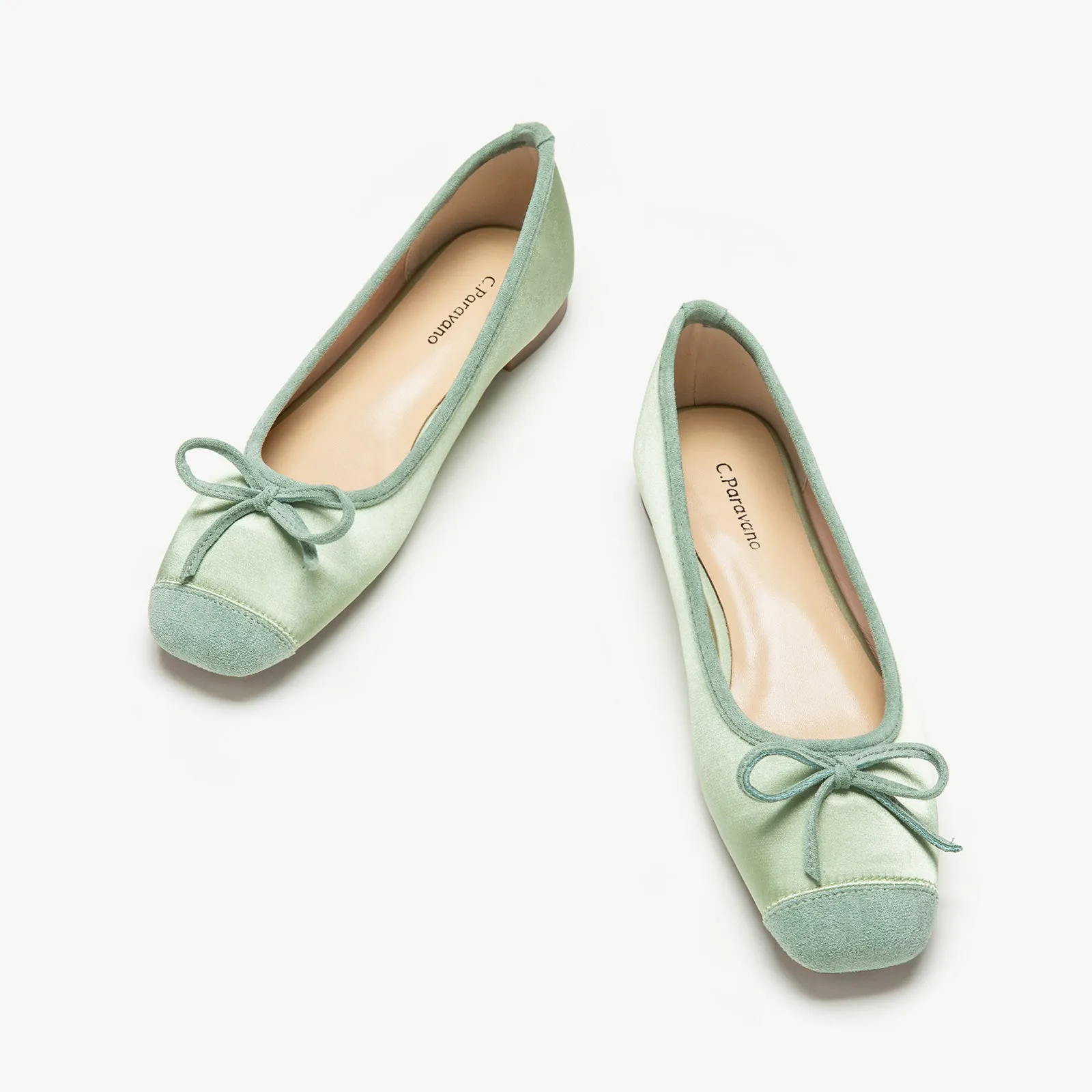 Cap-Toe Silk Ballet Flats (Elena)