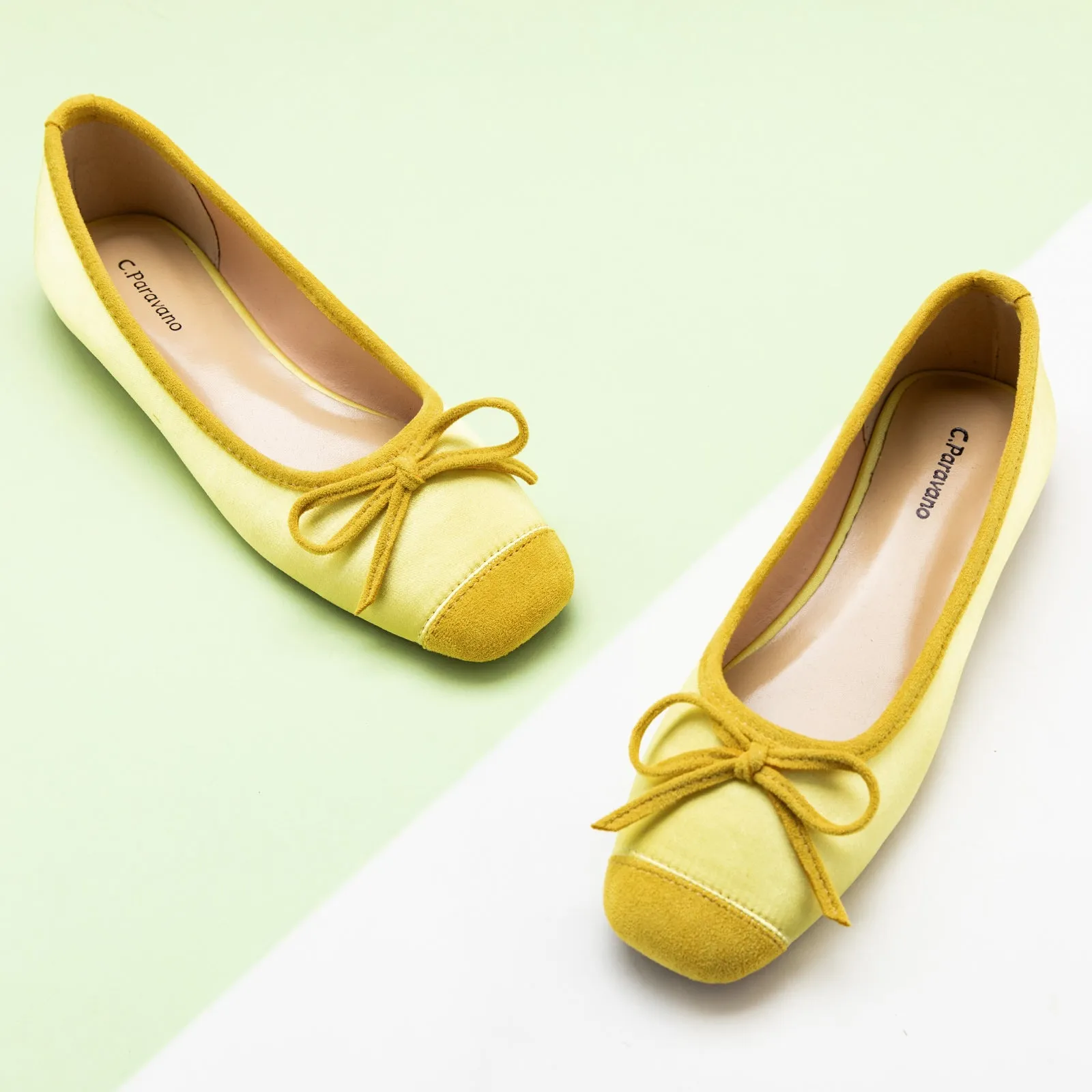 Cap-Toe Silk Ballet Flats (Elena)