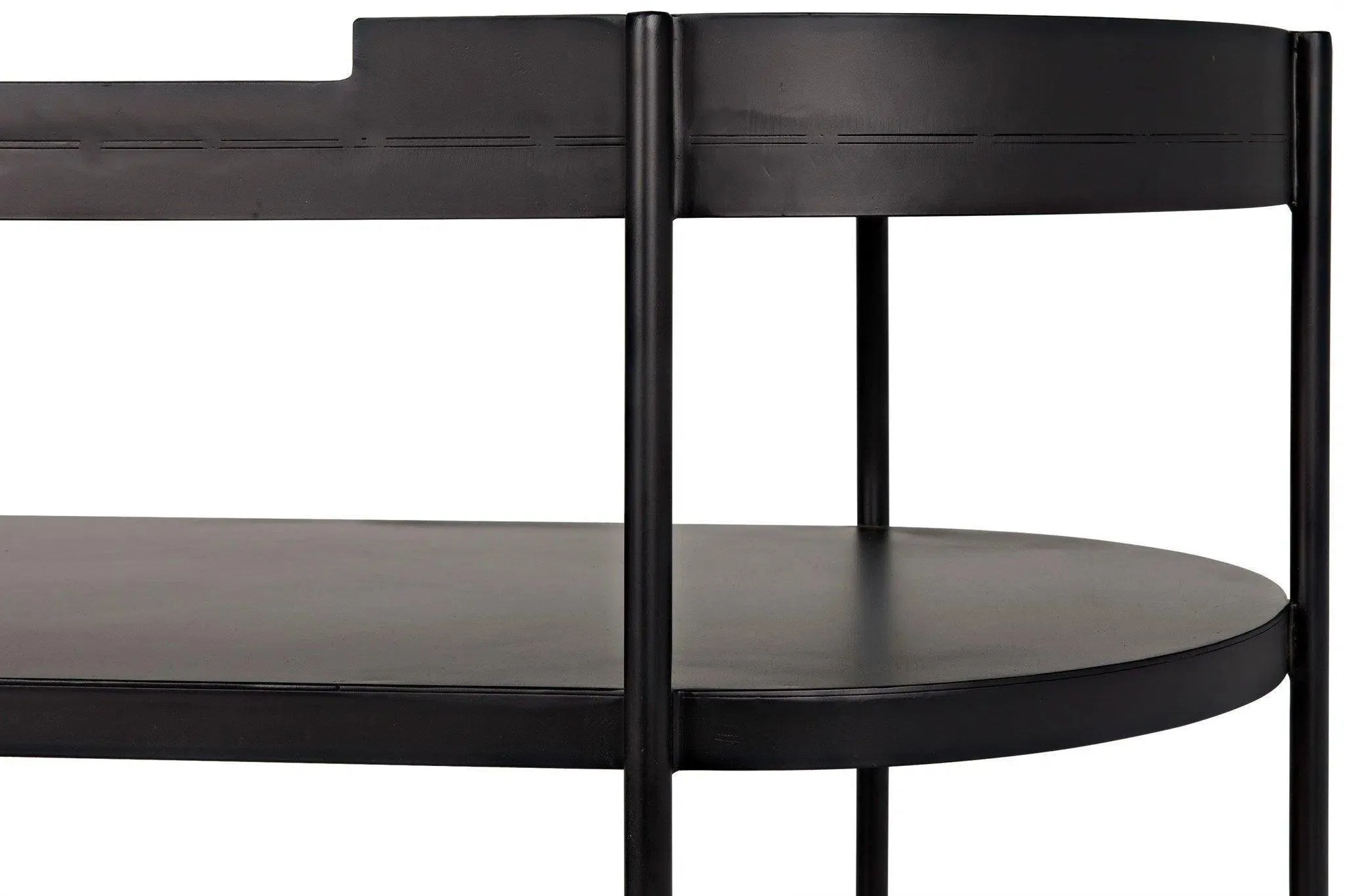 Cassio Black Steel Geometric Console Table