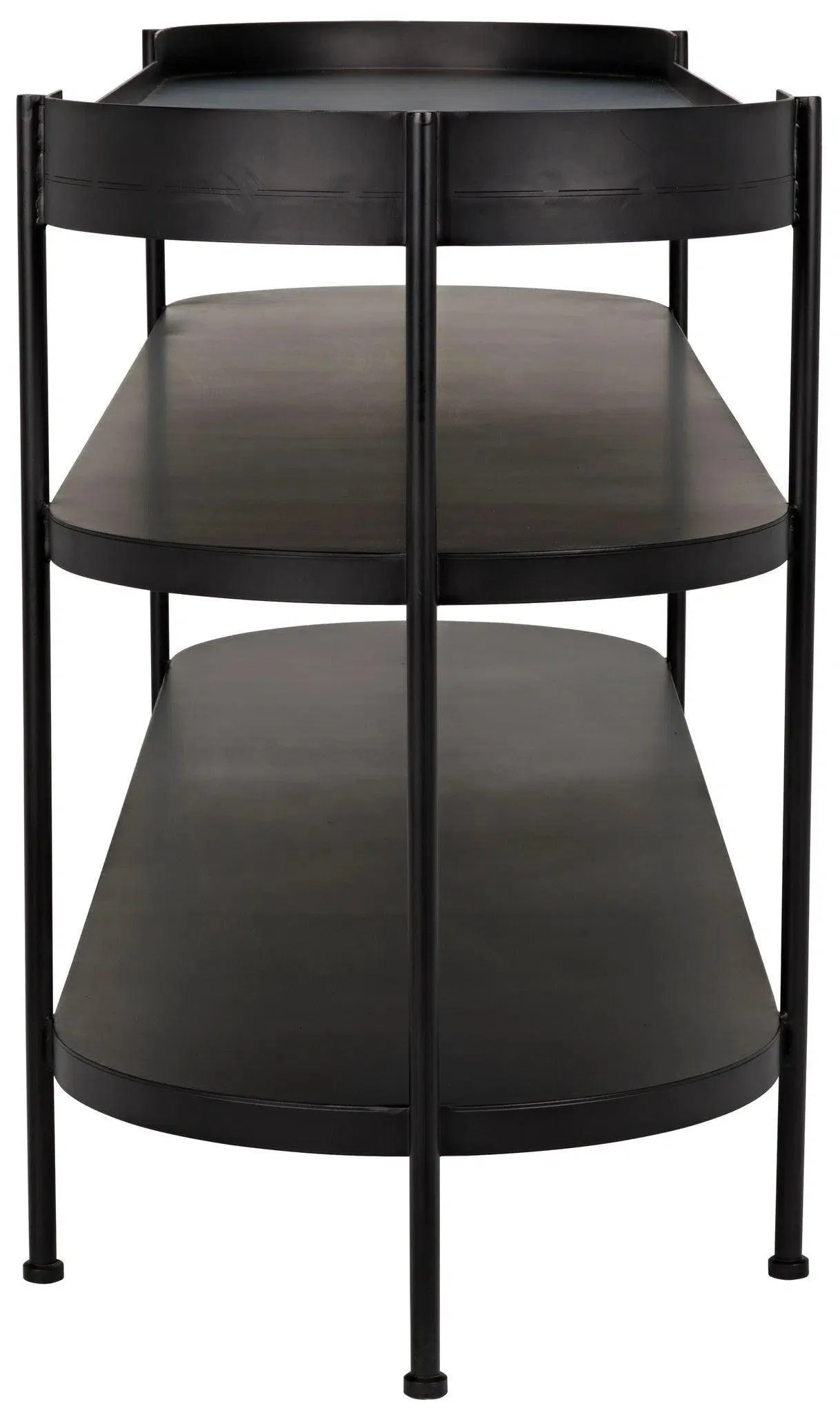 Cassio Black Steel Geometric Console Table