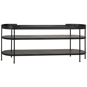 Cassio Black Steel Geometric Console Table