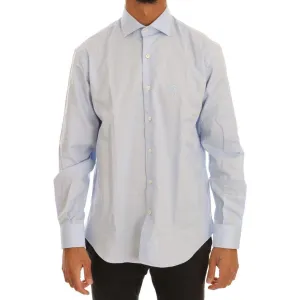 Cavalli Light Blue Cotton Dress Shirt