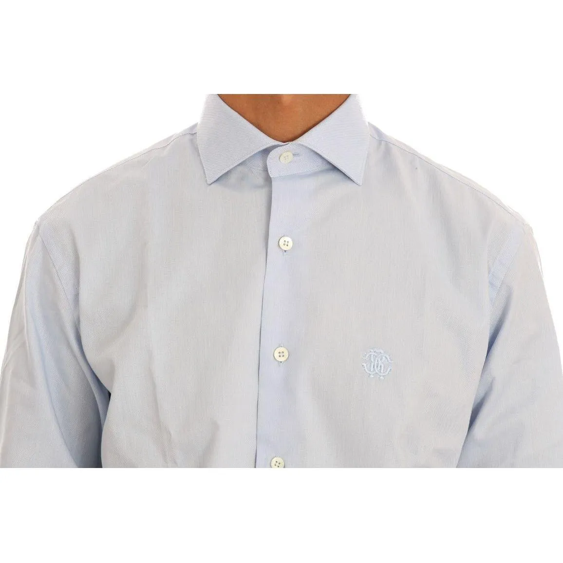 Cavalli Light Blue Cotton Dress Shirt