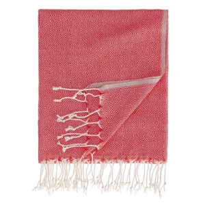 Cesme Hammam Towel [Dark red/White]