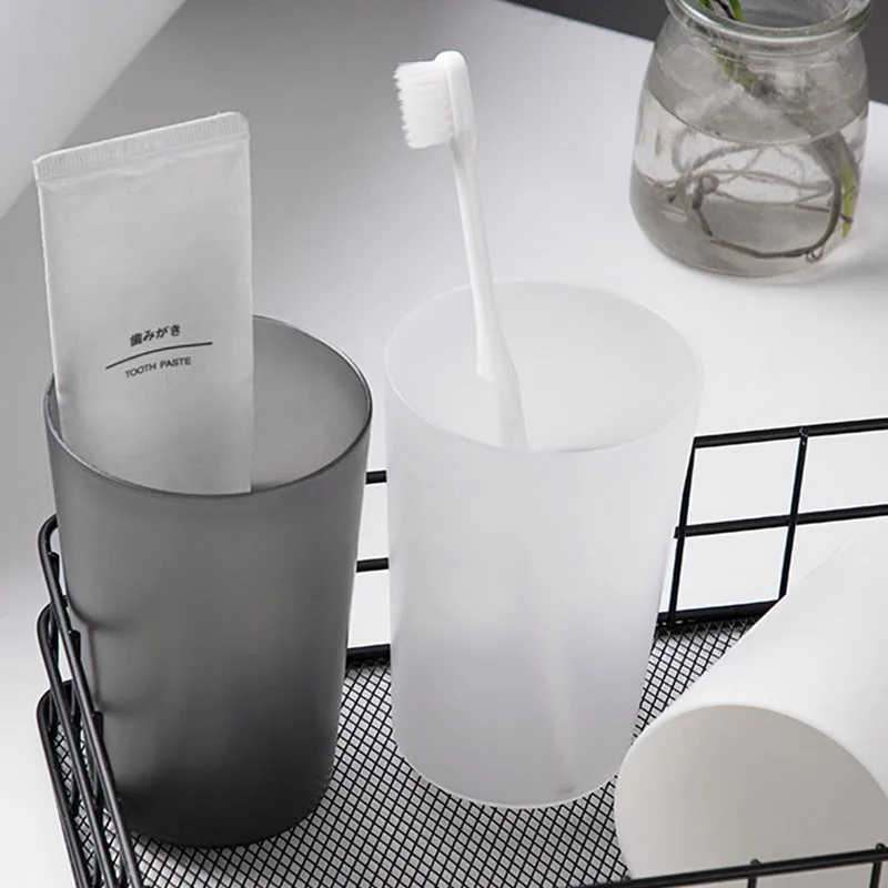 Clear Frosted Plastic Toothbrush Cup, HG0093