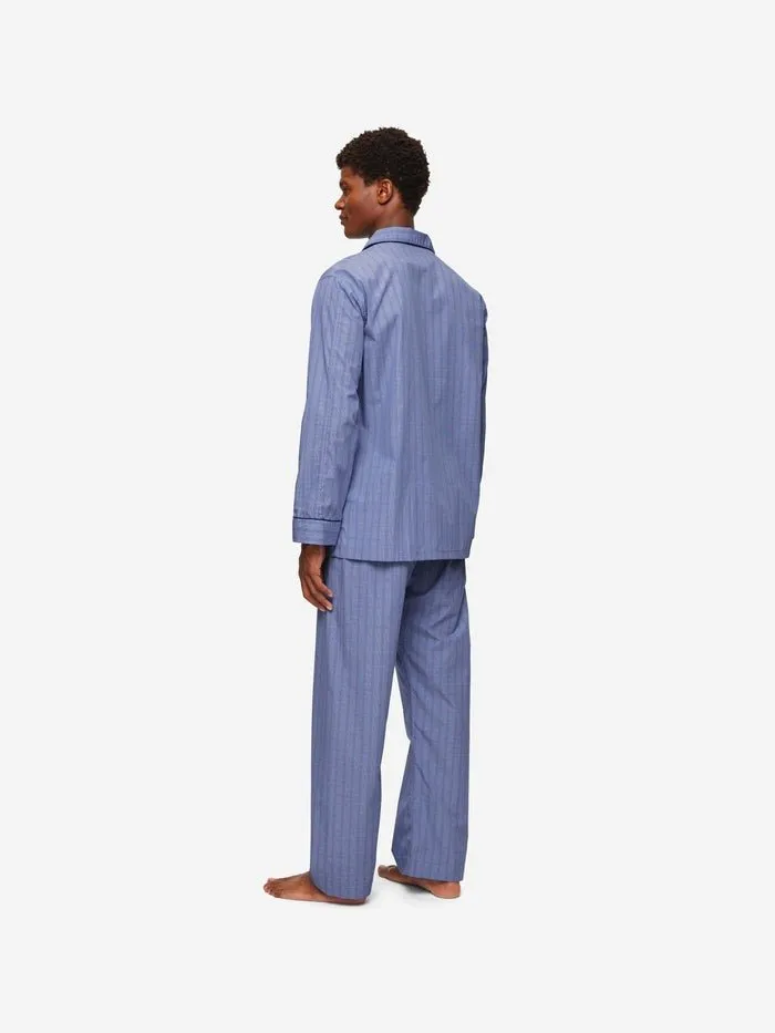 DEREK ROSE Felsted Cotton Blue Pyjamas  BLUE