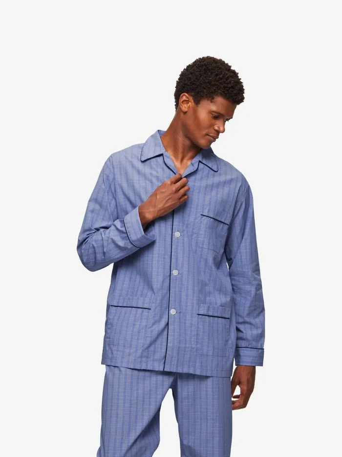 DEREK ROSE Felsted Cotton Blue Pyjamas  BLUE