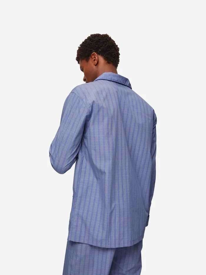 DEREK ROSE Felsted Cotton Blue Pyjamas  BLUE