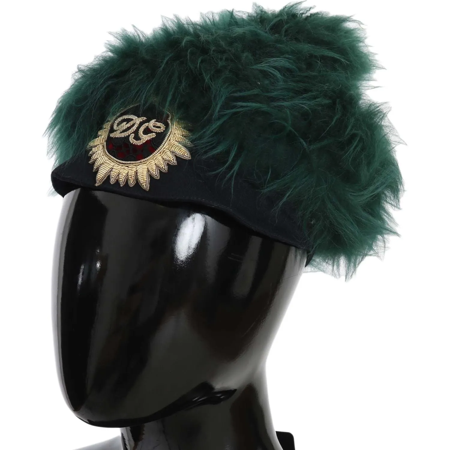 Dolce & Gabbana Elegant Emerald Cashmere Cloche Cap