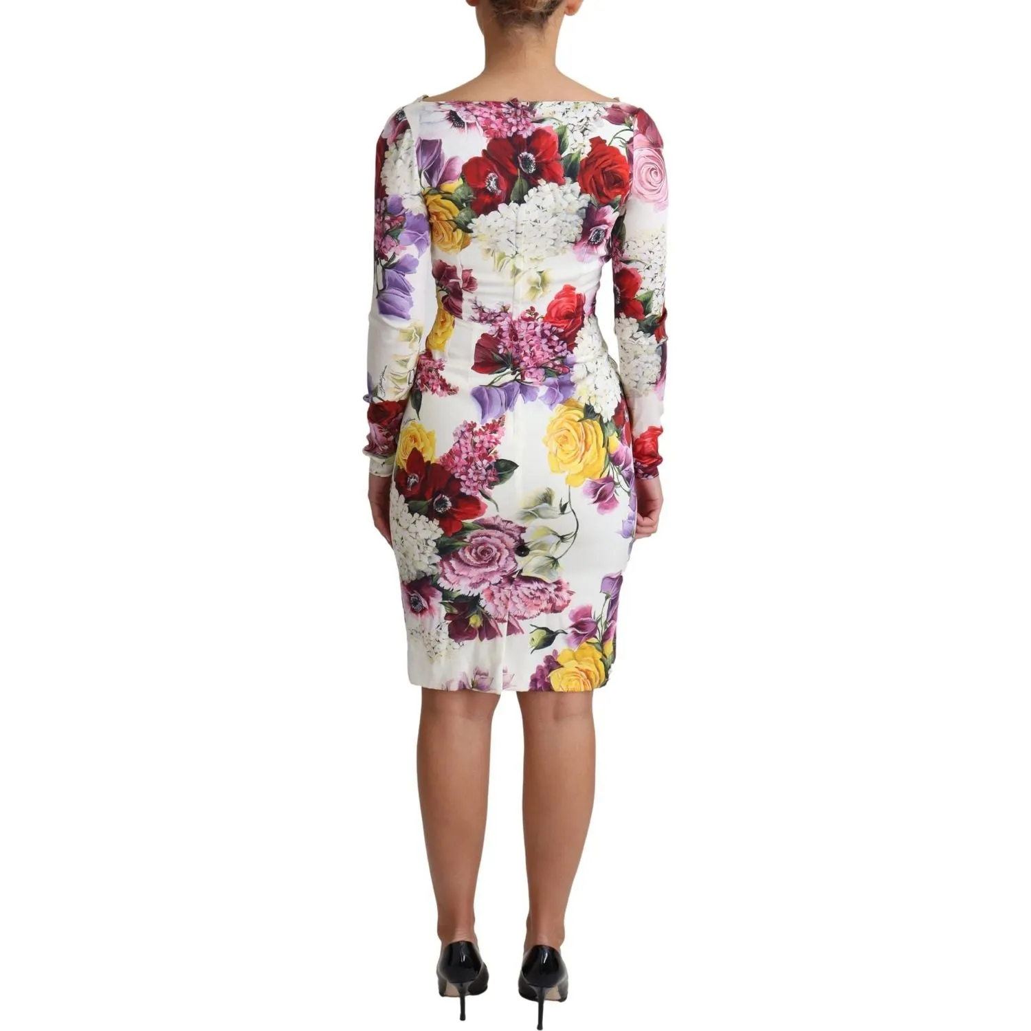 Dolce & Gabbana Elegant Floral Sheath Silk Dress