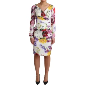 Dolce & Gabbana Elegant Floral Sheath Silk Dress