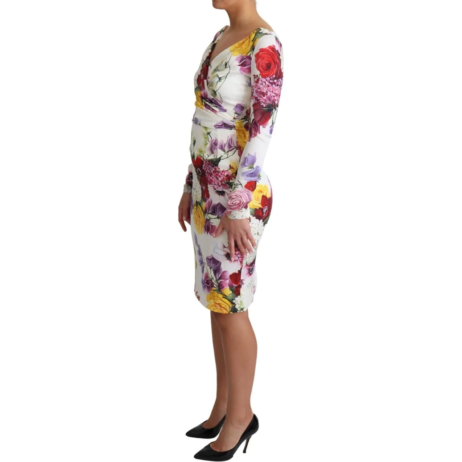 Dolce & Gabbana Elegant Floral Sheath Silk Dress