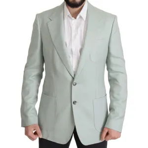 Dolce & Gabbana Elegant Mint Green Silk-Cashmere Blazer