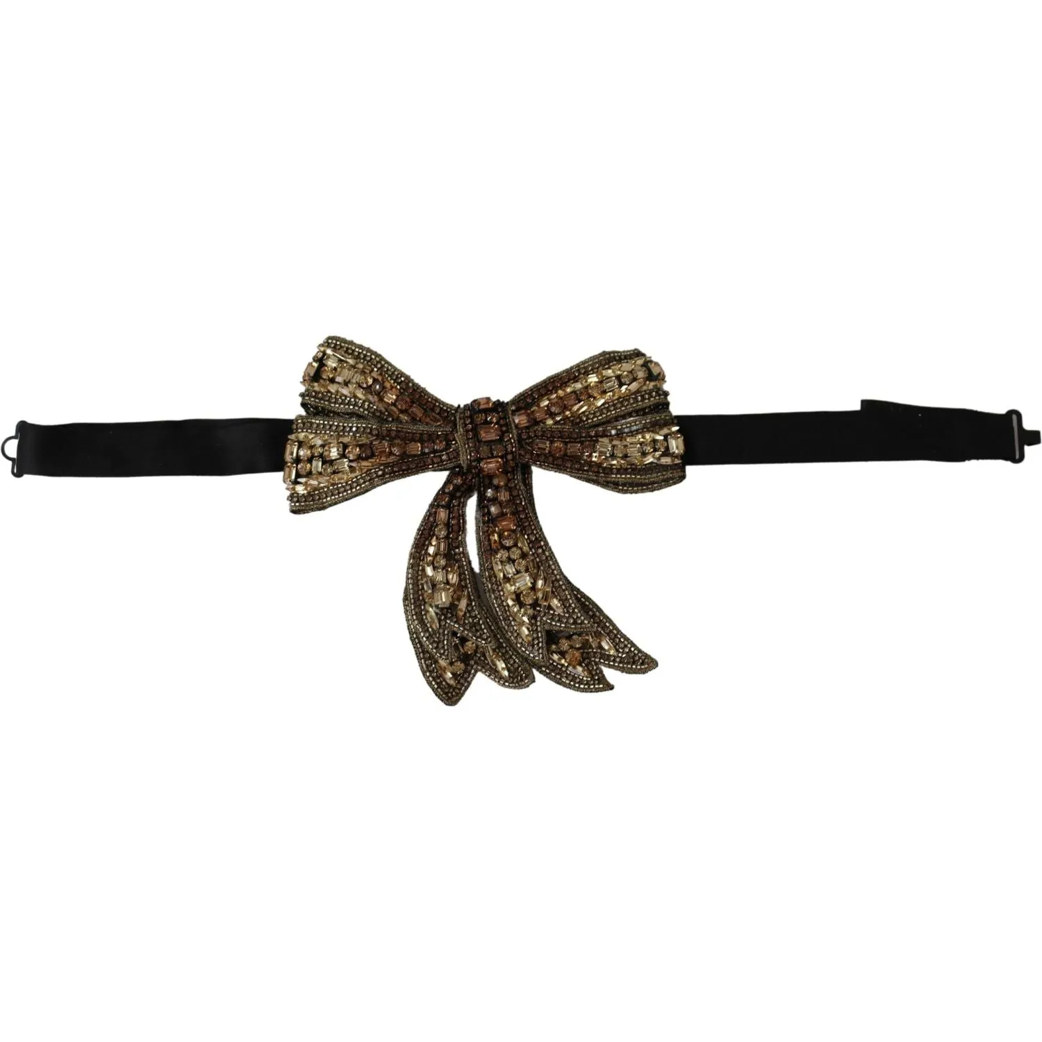 Dolce & Gabbana Elegant Silk Rhinestone Bow Tie